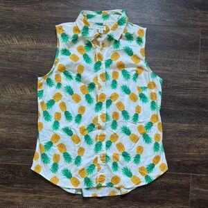 J CREW Pineapple Sleeveless Top M